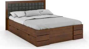 Pat lemn masiv Tapițat TerraCraft cu sertar Personalizabil Model 1 - 120x200, Da