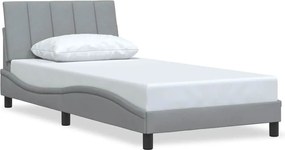 vidaXL Cadru de pat fără saltea, Hanko, gri deschis, 100x200 cm, textil