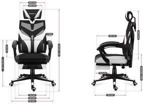 Fotoliu gaming Cruiser 5 (negru + alb). 1087453