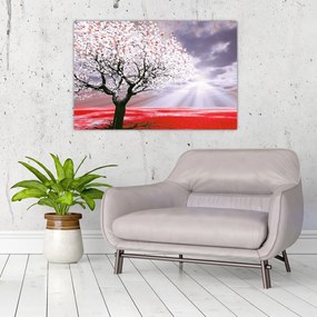 Tablou cu pomul roșu (90x60 cm)