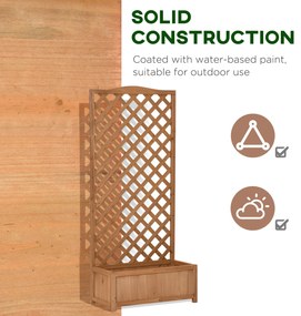 Outsunny Jardiniera Verticala din Lemn, Jardiniera de Exterior cu Spalier pentru Plante 76x36x170cm, Maro | Aosom Romania