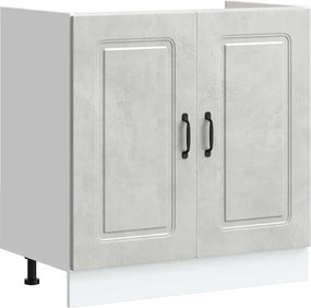 vidaXL Dulap de bază pentru chiuvetă „Kalmar” Beton Gri Lemn prelucrat