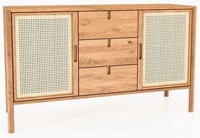 Comodă din lemn de stejar joasă 142x84 cm Pola - The Beds