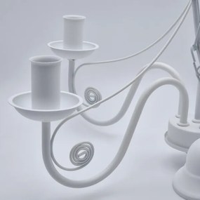 Lustră pe lanț DONATO 5xE14/40W/230V alb