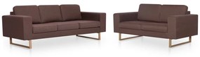 276860 vidaXL Set de canapele, 2 piese, maro, material textil