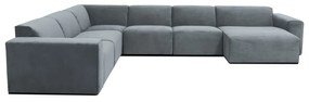Colțar gri cu tapițerie din catifea reiată (cu colț pe partea stângă ) Sting – Scandic