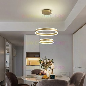 Lustra LED Cu Telecomanda, Elit's Esn1768/500-GD, 204W, GOLD