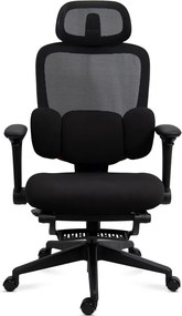 Scaun ergonomic din mesh cu suport lombar reglabil și suport pentru picioare SYYT 9523 negru