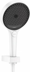 Set de dus cu porter Hansgrohe Rainfinity 130 alb mat 3 functii