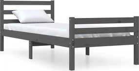vidaXL Cadru de pat, gri, 100x200 cm, lemn masiv de pin