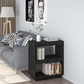 810863 vidaXL Bibliotecă, negru, 60x35x71 cm, lemn masiv de pin