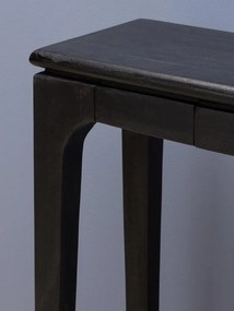 Consolă din lemn de mango, negru, finisaj satinat, 140.5×28×71 cm, „Upsilon"