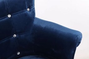 HR804CN scaun Catifea Bleumarin cu Bază Aurie