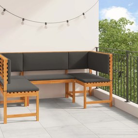 vidaXL Set de Bănci pentru Grădină 3 pcs Maro lemn masiv de acacia