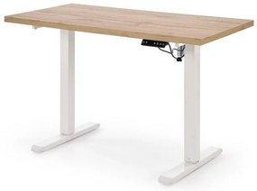 Masa de birou cu functie de reglare a inaltimii B54 stejar artizan/alb L120 cm