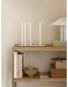 Veioză albă-argintie cu intensitate reglabilă cu abajur textil (înălțime 36 cm) Taite – Blomus