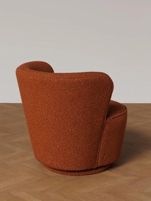 Fotoliu pivotant, maro, din stofa, Kiwi