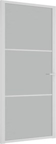 vidaXL Ușă de interior, 93x201,5 cm, alb,sticlă mată și aluminiu