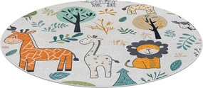 BAMBINO 61570 cerc covor lavabil Animale, Africa pentru copii anti-alunecare - cremă / verde