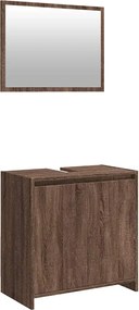 vidaXL Set mobilier de baie, 2 piese, stejar maro, lemn prelucrat