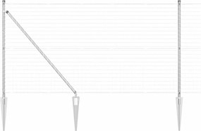 vidaXL Gard cu Stâlp Argintiu 1 x 10 m Oțel