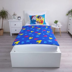 Lenjerie de pat pentru copii albastră din bumbac pentru pătuț 100x135 cm Paw Patrol "Pawsome days ahead" – Jerry Fabrics