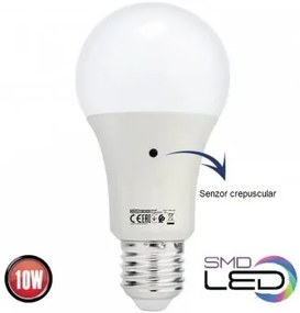 Bec led fotocelula 10W E27 4000K DARK-10 HOROZ