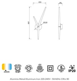 Aplica de perete minimalista LED Arrecife negru