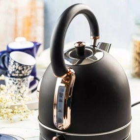 Fierbator de apa model rustic 1.8 l Klausberg KB7905 negru-auriu