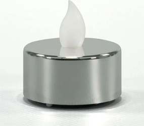 Set decorativ de lumini de ceai cu LED-uri, argintiu, 4 buc.