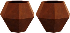 vidaXL Jardinieră 2 pcs Ruginit 75 x 75 x 60 cm