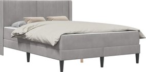 vidaXL Cadru de pat cu saltea Gri deschis 140 x 190 cm Catifea
