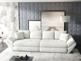 Canapea extensibilă dumonde cu ladă de depozitare si sezut confortabil din spuma high-density, Loana Ambience Ivory 300x100 cm