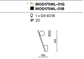 Aplica de perete design modern minimalist Kazimir negru/alb