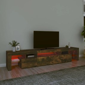 Comoda TV cu lumini LED, stejar fumuriu, 215x36,5x40 cm 1, Stejar afumat, 215 x 36.5 x 40 cm