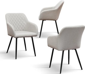 SET 2 Scaune Maura tip fotoliu ,tesatura ,structura metalica - STANDARD - 2 BUCATI - BEJ