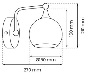 Lampă de perete MONTE 1xE27/60W/230V crom lucios