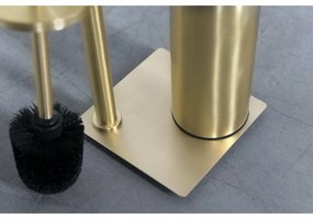 GEDY TR3288 Trilly suport cu suport pentru hârtieigienică și perie de WC, pătrat, auriu mat