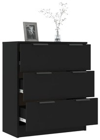 Servantă, negru, 60x30x70 cm, lemn prelucrat