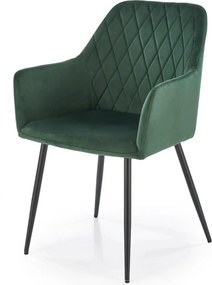 Scaun K558, verde inchis/negru, stofa catifelata/metal, 59x60x86 cm