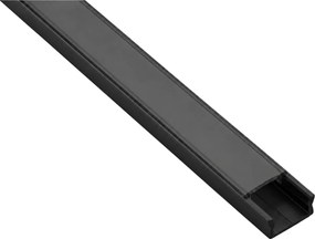 Set profil LED aplicat Glax Mini GTV, din aluminiu, negru mat, cu dispersor negru, 3 m Aluminiu, L:3000 mm; l:14.2 mm; H:6.6 mm, Negru, Glax Mini, 10