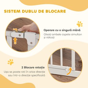PawHut Cancel de Siguranță Larg pentru Câini, cu Ușă sub Presiune, pentru Uși, Holuri, Scări - Alb | Aosom Romania