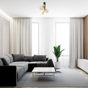 Spot TUBE 3xE27/15W/230V auriu/negru