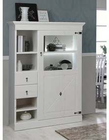 Comoda Bar Encanto, Pin Alb, 157.5 x 45 x 102 Cm