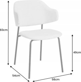 Set 2 scaune stil modern Tracy Alpine, boucle alb