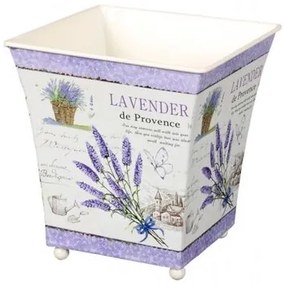 Recipient tablă de ghiveci Lavandă, 12x 13 x 12 cm