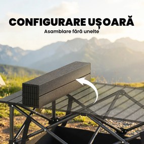 Masă de Picnic Pliabilă și Portabilă Outsunny cu Plasă de Depozitare și Geantă pentru Transport, pentru Camping și Exterior, Negru | Aosom Romania