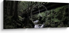 Tablou din pădurea neagră (cu ceas) (90x30 cm)