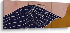 Tablou - Soarele deasupra munților (cu ceas) (90x30 cm)