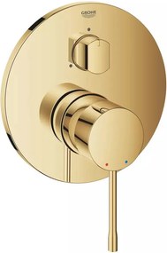 Baterie cada - dus incastrata Grohe Essence 3 iesiri auriu lucios Cool Sunrise fara corp ingropat